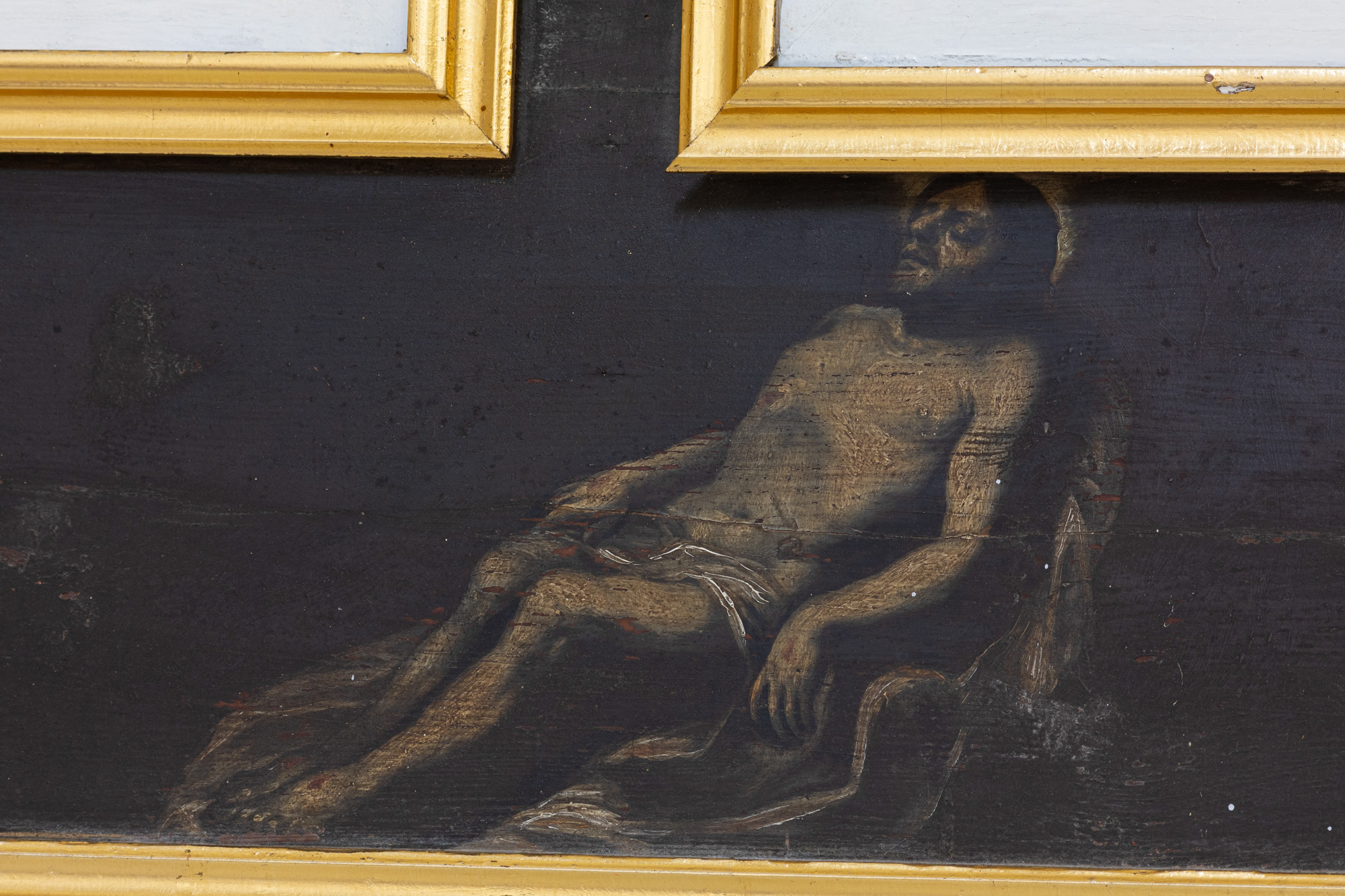 Obraz – Chrystus w grobie w predelli ołtarza świętego Sebastiana.
