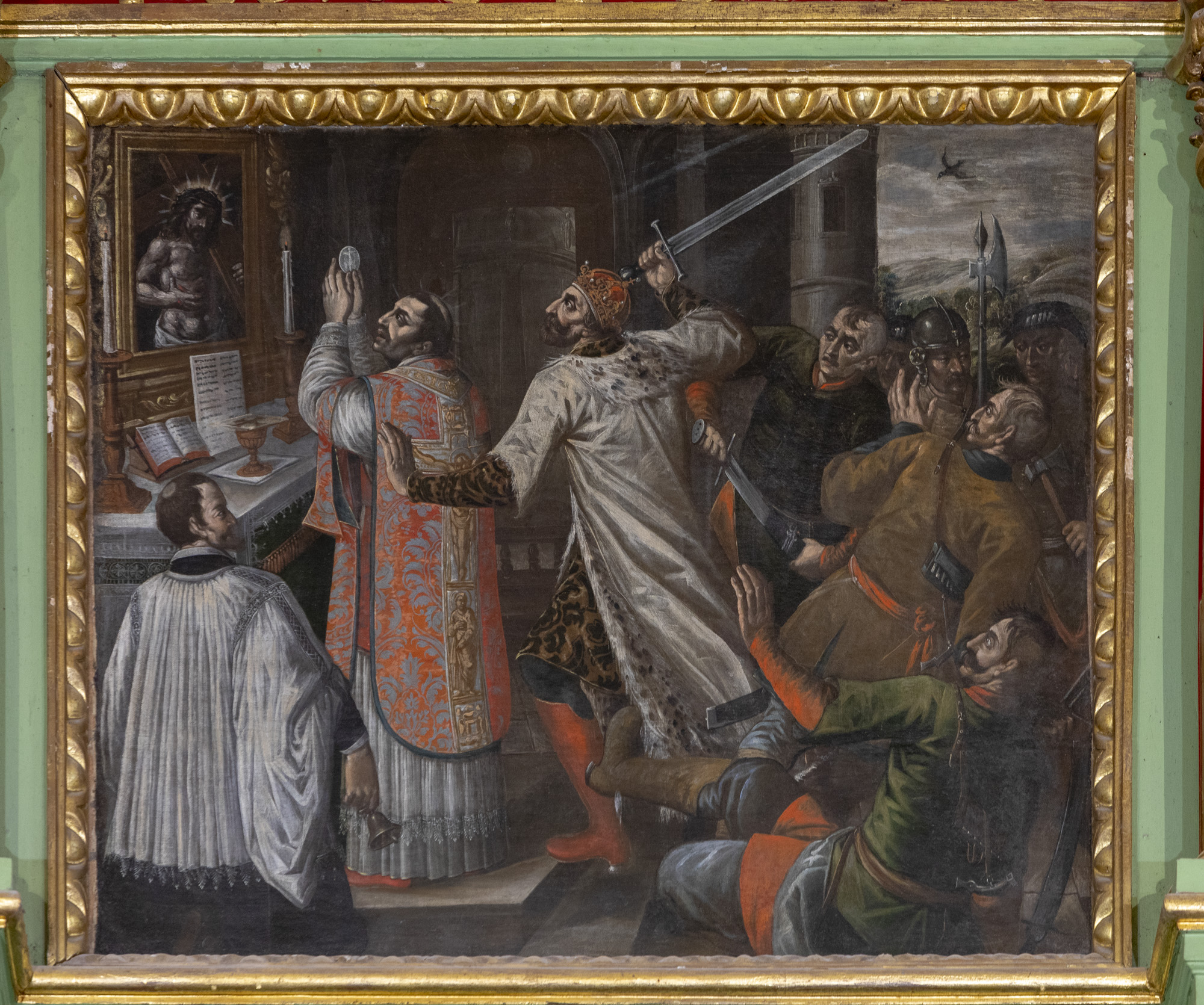 OBRAZ ZABÓJSTWA ŚW. STANISŁAWA SZCZEPANOWSKIEGO w ołtarzu głównym