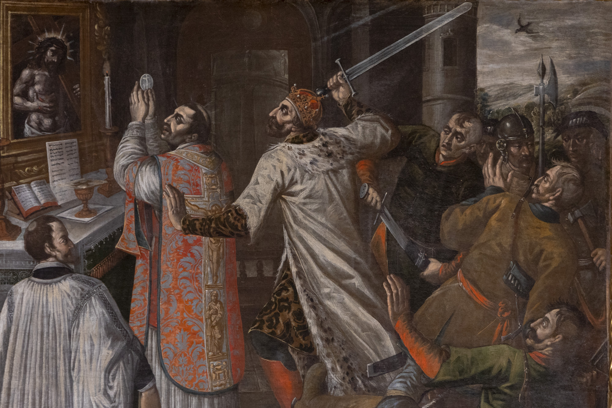 OBRAZ ZABÓJSTWA ŚW. STANISŁAWA SZCZEPANOWSKIEGO w ołtarzu głównym