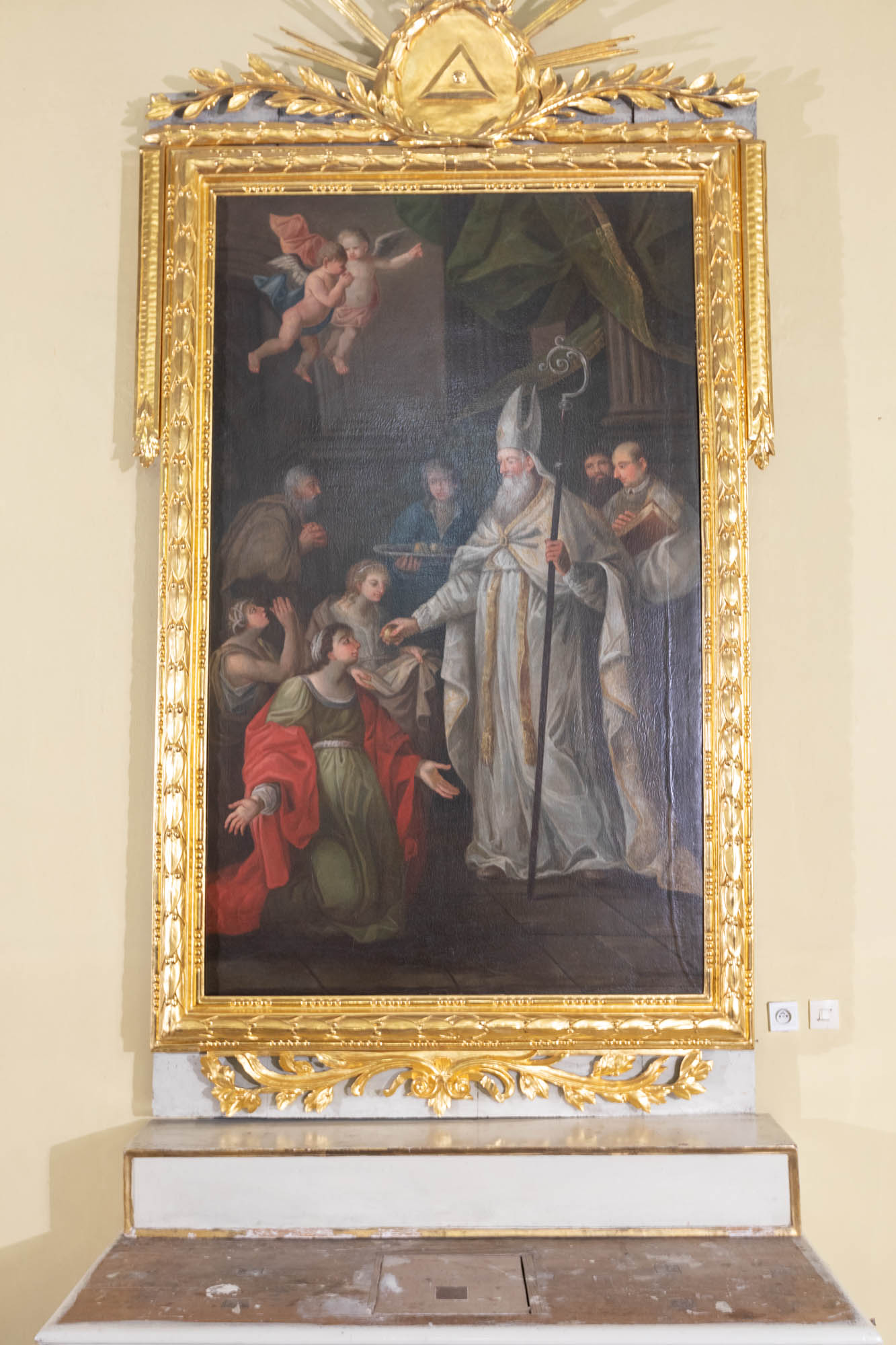 Obraz św. Mikołaja w ołtarzu bocznym