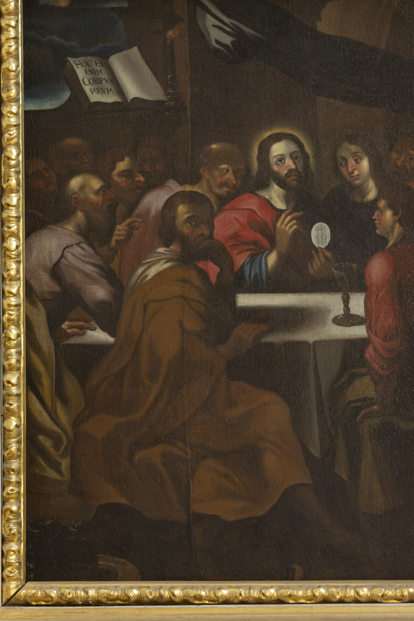 Obraz Ustanowienia Komunii św. podczas Ostatniej Wieczerzy - w ołtarzu bocznym w kaplicy południowej