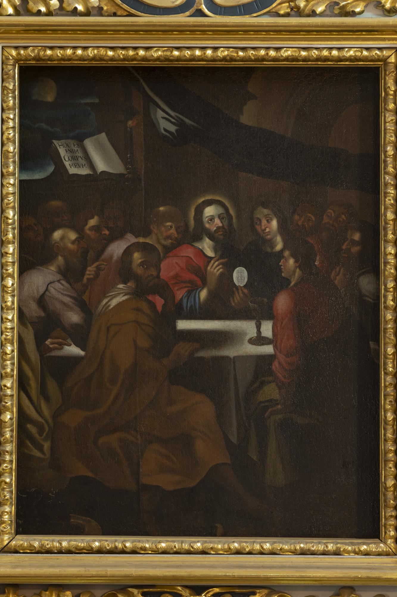 Obraz Ustanowienia Komunii św. podczas Ostatniej Wieczerzy - w ołtarzu bocznym w kaplicy południowej