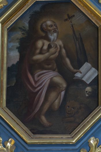 Obraz św. Hieronima w ołtarzu bocznym przy tęczy